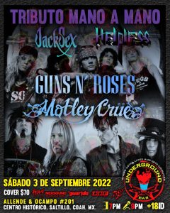 Tributo a Guns N’ Roses y Motley Crüe en Underground Bar