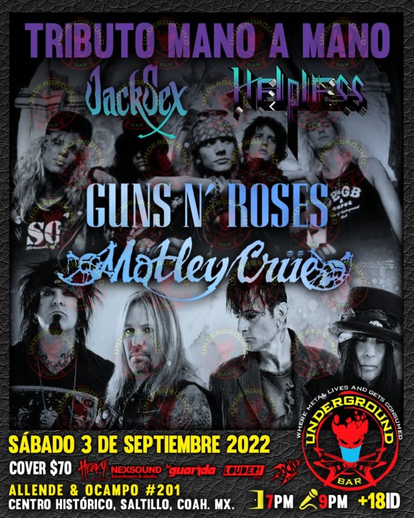 Tributo a Guns N’ Roses y Motley Crüe en Underground Bar