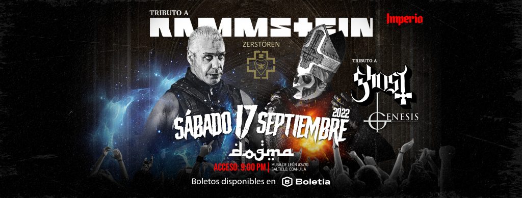 Tributo a Rammstein y Ghost en Saltillo