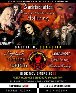 Homenaje al Metal Sinfónico en Underground Bar