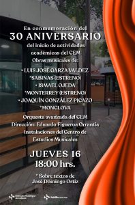 30 aniversario del inicio de actividades académicas del CEM
