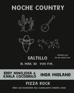 Noche Country en Pizza Rock