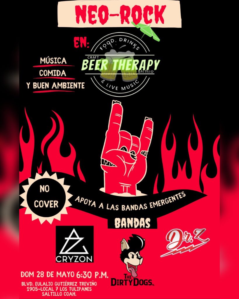 NEO ROCK con Dr. Z • The Dirty Dogs • Cryzon en Beer Therapy