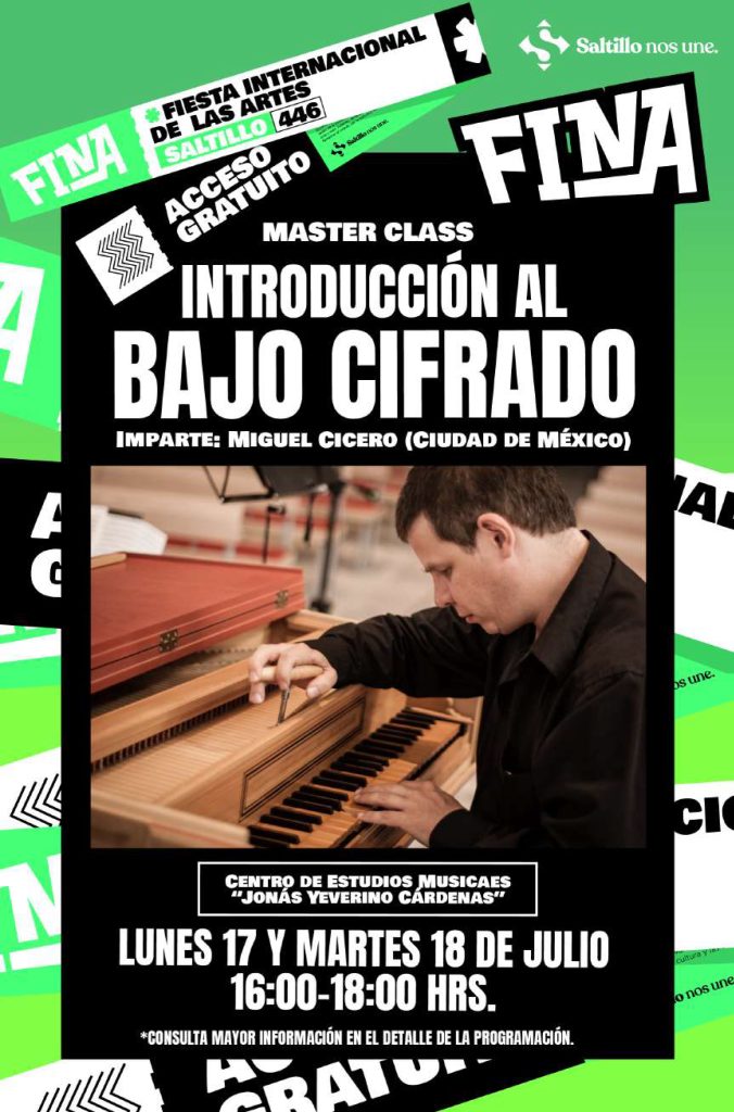 FINA Saltillo #446: Master Class ‘Introducción al Bajo Cifrado’