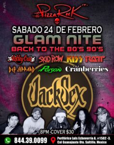 Noche de Glam Metal con JACKSEX en Pizza Rock