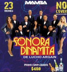 Sonora Dinamita de Lucho Argain en Mamba Vivo Bar