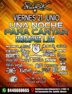 Una Noche para Cantar Karaoke en Pizza Rock