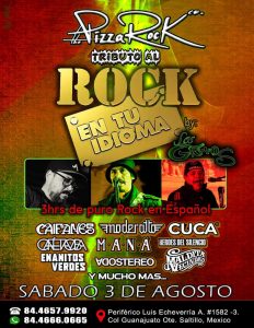 Tributo a Rock en tu Idioma en Pizza Rock