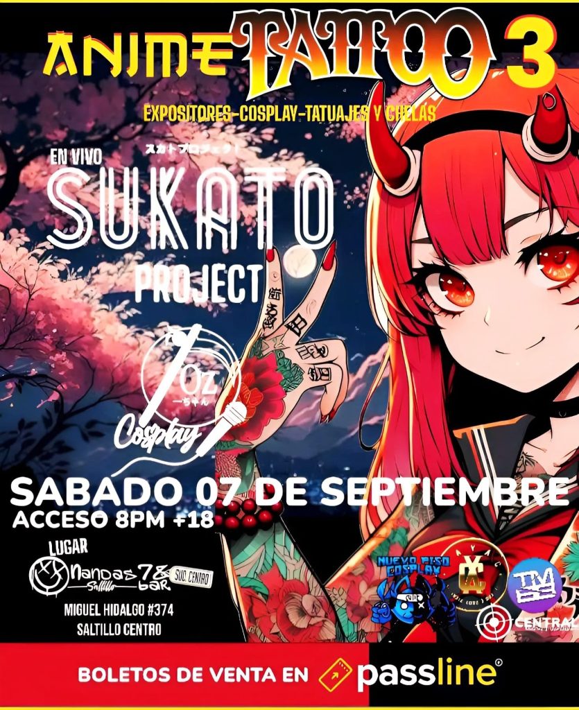 Anime Tattoo Party 3 en Nandas Bar Saltillo
