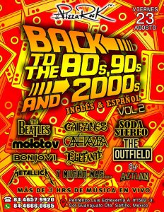 Back to the 80’s 90’s 2000’s en Pizza Rock