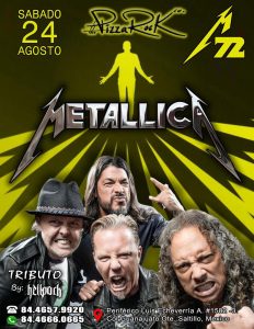 Tributo a Metallica en Pizza Rock