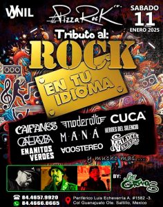 Tributo al Rock en tu Idioma en Pizza Rock