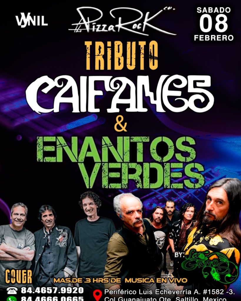 Tributo Doble CAIFANES & ENANITOS VERDES en Concierto en Pizza Rock