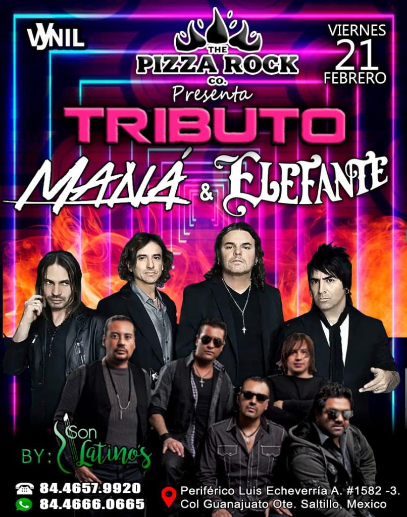 Tributo a MANÁ & ELEFANTE en Pizza Rock
