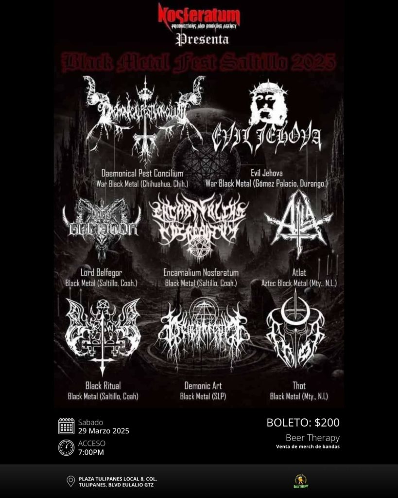 BLACK METAL FEST SALTILLO 2025 en Beer Therapy