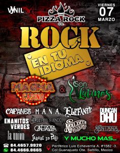 Rock en tu Idioma y más en Pizza Rock