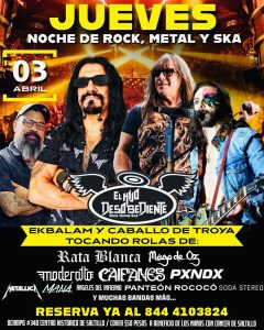 JUEVES DE ROCK, METAL Y SKA en El Hijo Desobediente