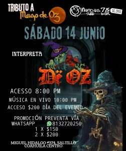 Tributo a Mago de Oz en Nandas Bar Saltillo