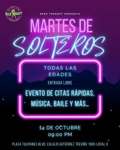 Martes de Solteros en Beer Therapy