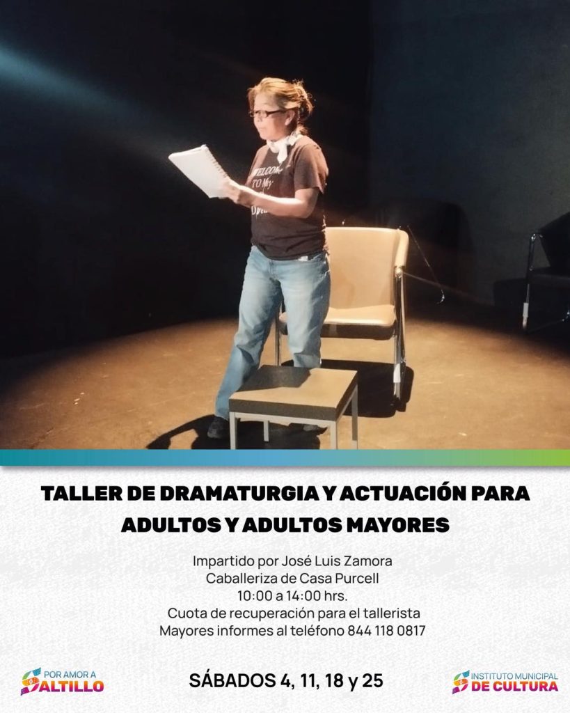 Taller de Dramaturgia y Actuación para Adultos y Adultos Mayores