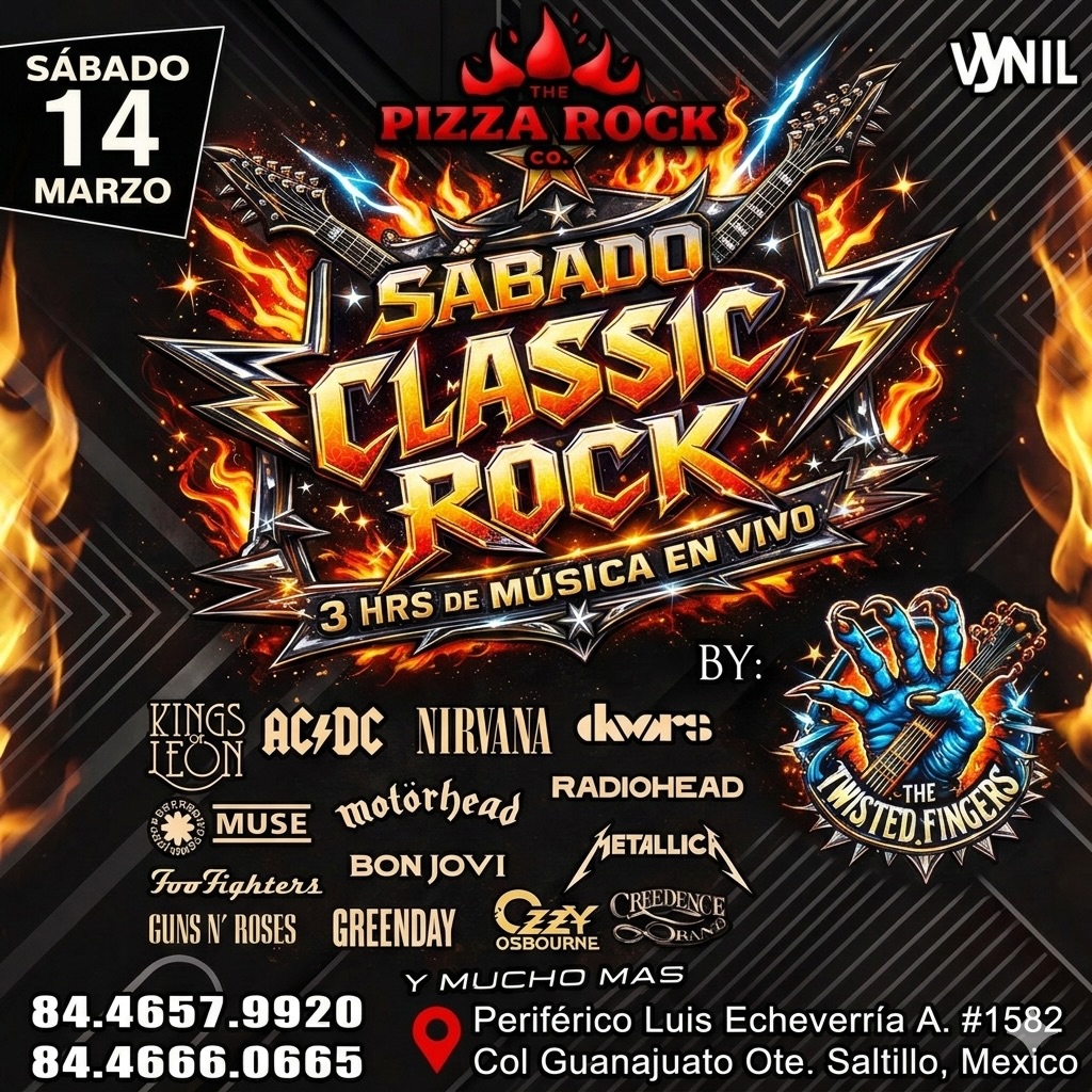 SÁBADO CASSIC ROCK en Pizza Rock