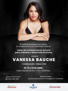 Taller de Entrenamiento Actoral para Cámara y Desarrollo Humano