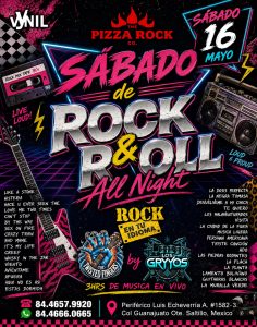 𝗦𝗔́𝗕𝗔𝗗𝗢 𝗱𝗲 𝗥𝗢𝗖𝗞 & 𝗥𝗢𝗟𝗟 𝗔𝗟𝗟 𝗡𝗜𝗚𝗛𝗧 en Pizza Rock