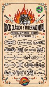 Rock Clásico e Internacional en Pizza Rock