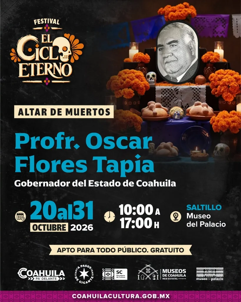 Altar de Muertos al Profr. Óscar Flores Tapia en el Museo del Palacio