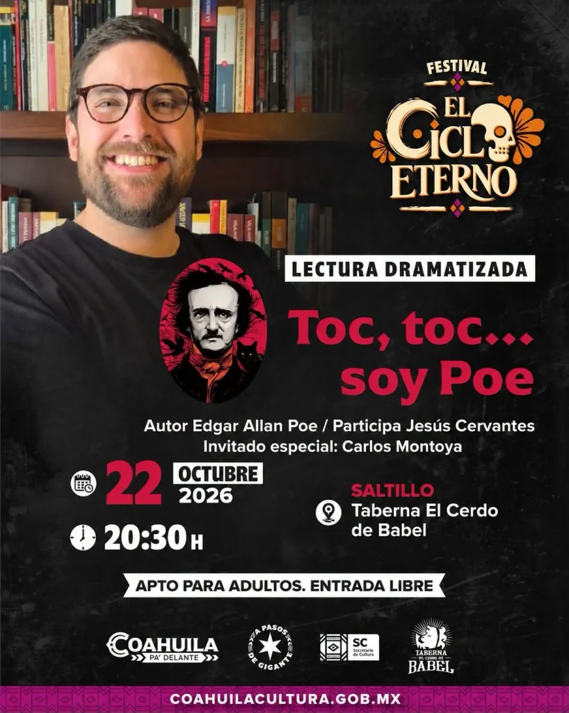 Toc, toc… soy Poe, lectura dramatizada en Taberna El Cerdo de Babel