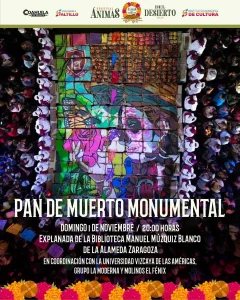 Pan de Muerto Monumental en la Explanada de la Biblioteca Manuel Múzquiz Blanco