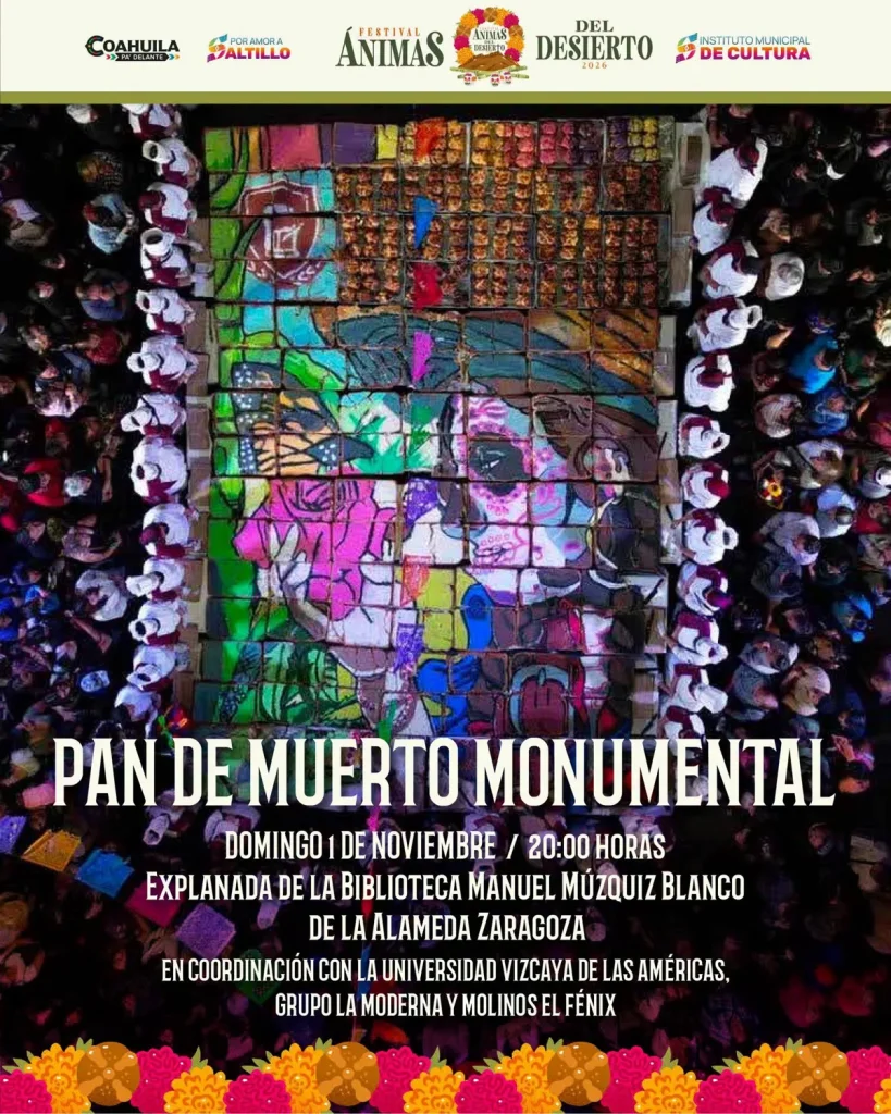 Pan de Muerto Monumental en la Explanada de la Biblioteca Manuel Múzquiz Blanco