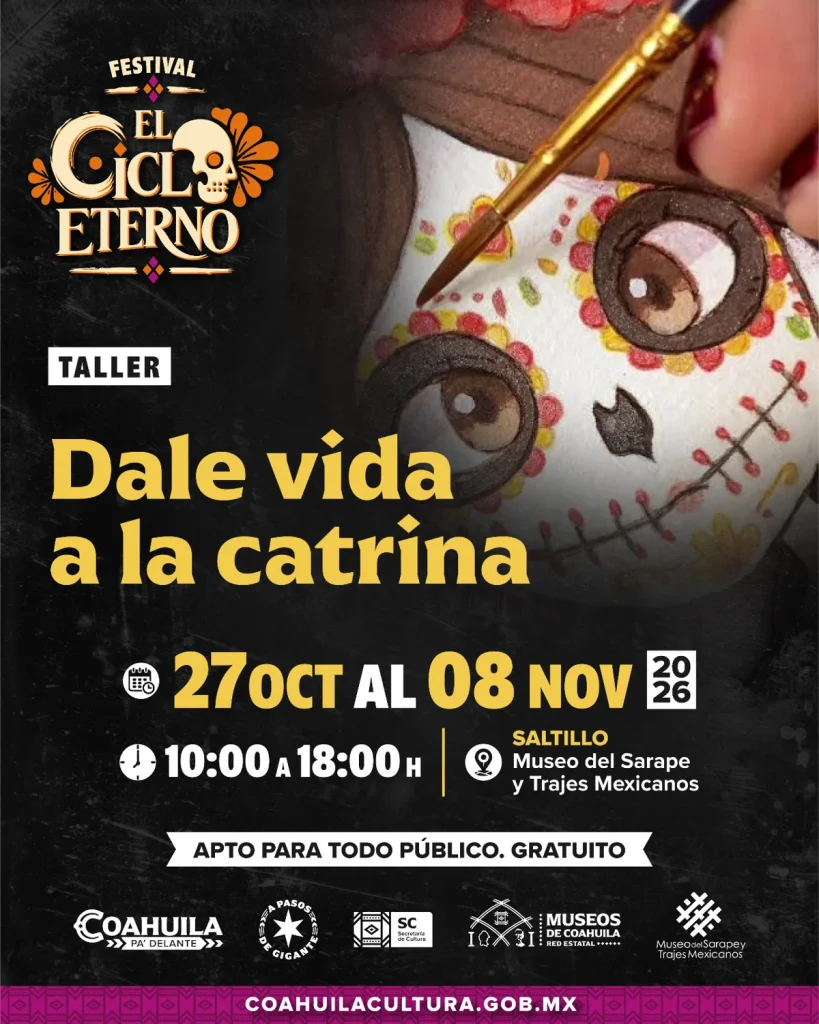 Taller Dale vida a la catrina en el Museo del Sarape y Trajes Mexicanos