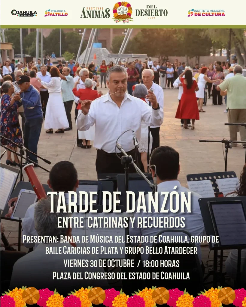 Tarde de Danzón, entre catrinas y recuerdos, en la Plaza del Congreso