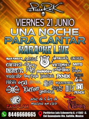 Una Noche para Cantar Karaoke en Pizza Rock